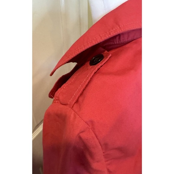 Gap Womens Trench Coat Double Breasted Belted Hot Pink Size M Spring Jacket - Picture 4 of 15